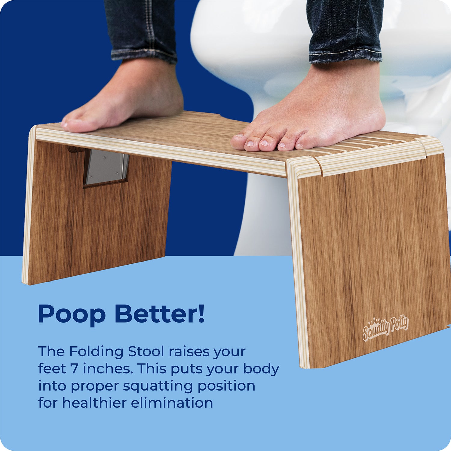 OSLO TEAK FOLDING STOOL - Sqoatty Pottys