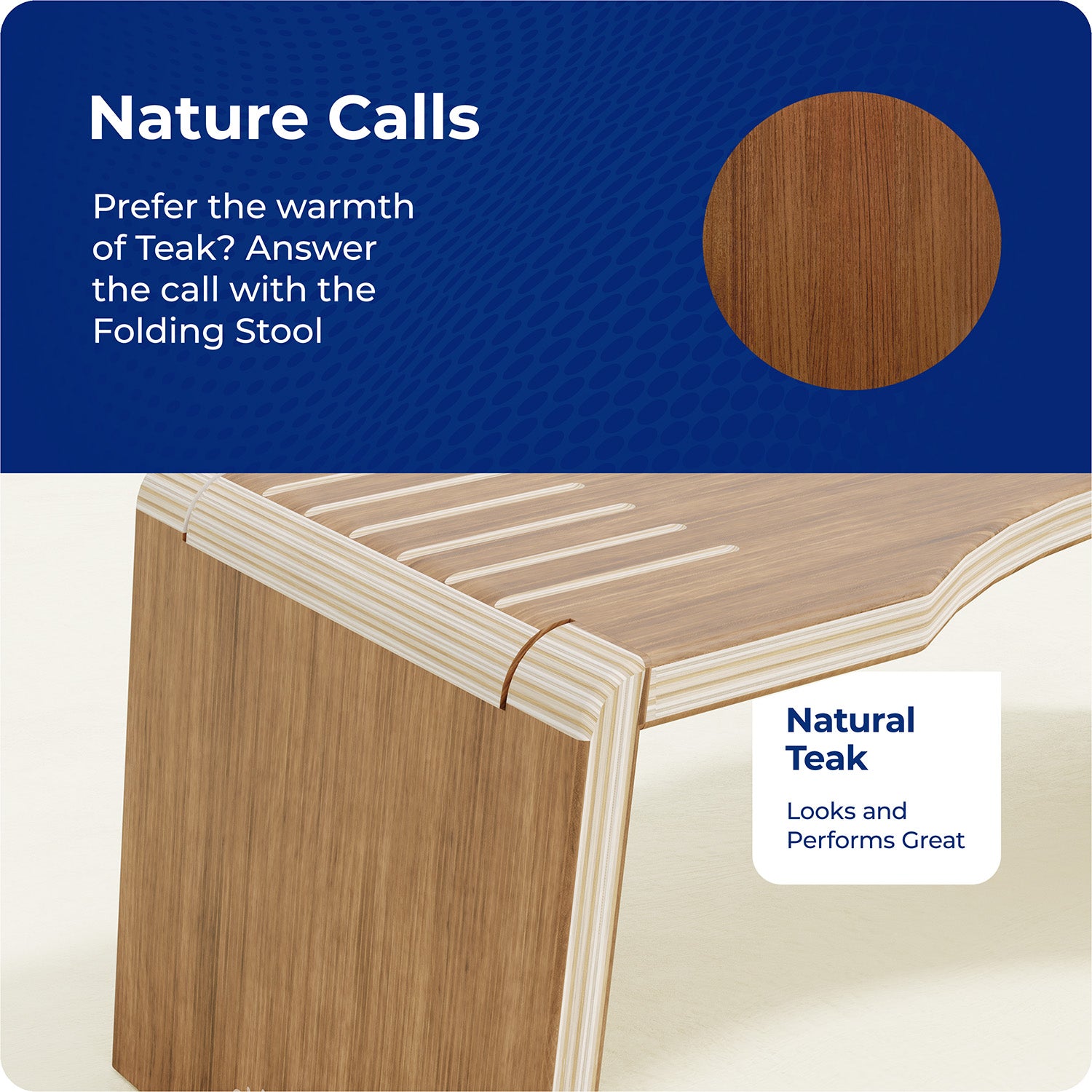 OSLO TEAK FOLDING STOOL - Sqoatty Pottys