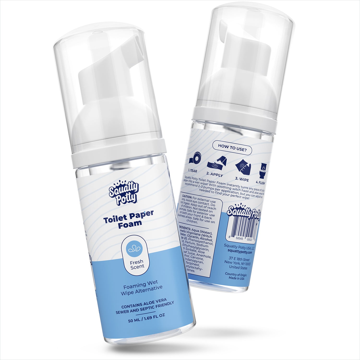 TOILET PAPER FOAM INSTANT WET WIPE 2 PACK - Sqoatty Pottys