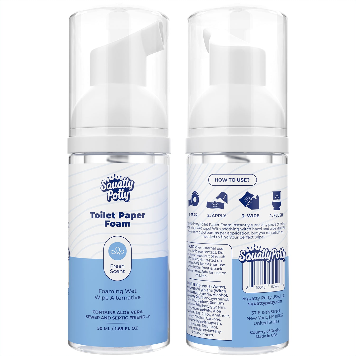 TOILET PAPER FOAM INSTANT WET WIPE 2 PACK - Sqoatty Pottys