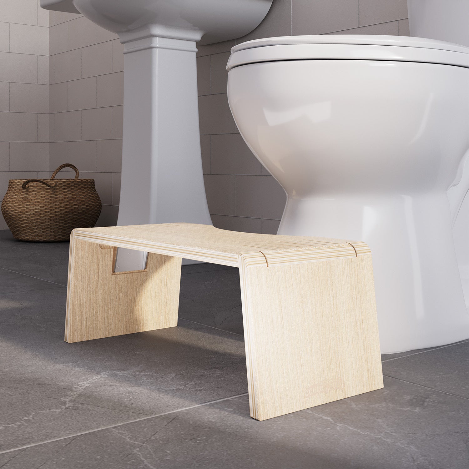 OSLO OAK FOLDING STOOL - Sqoatty Pottys