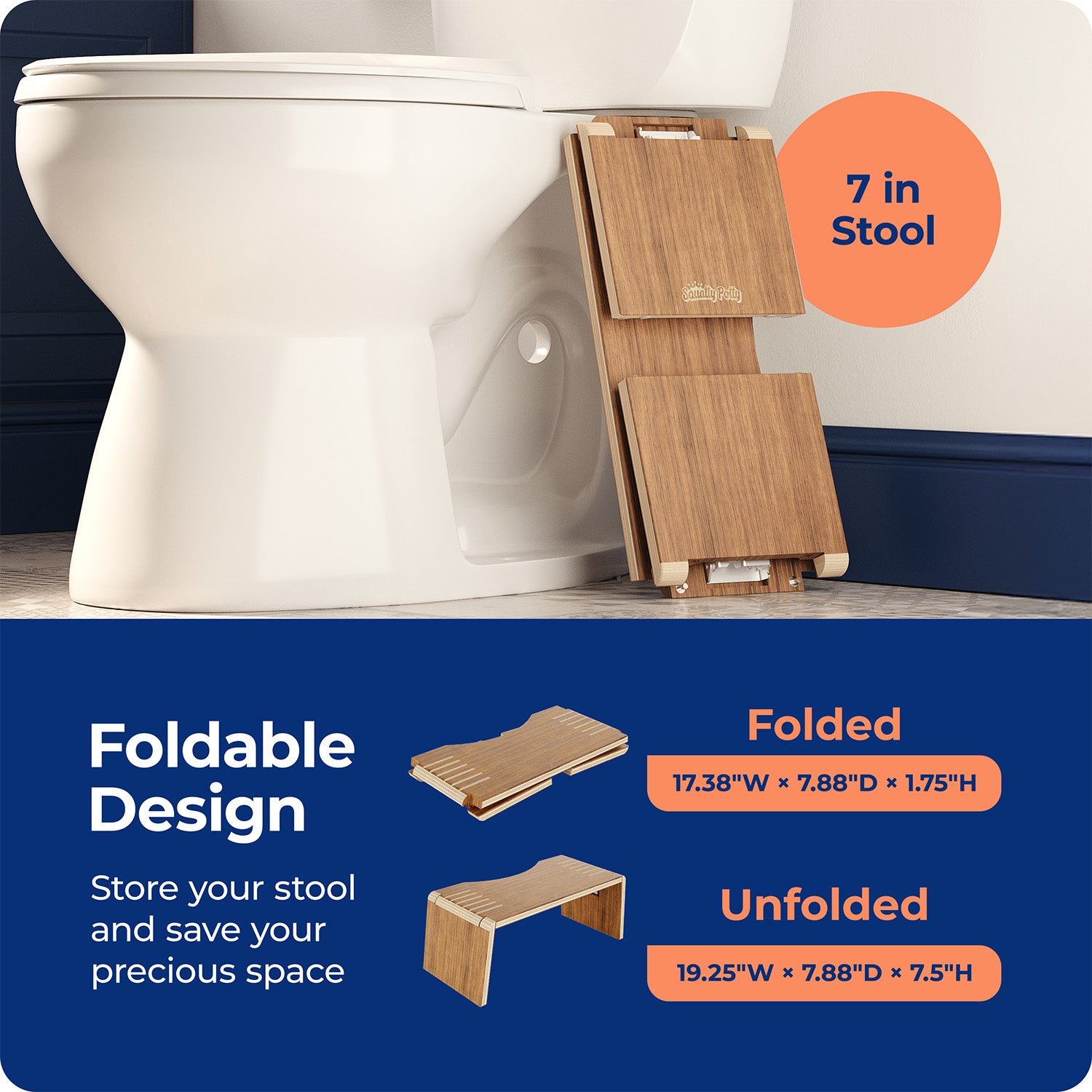 OSLO TEAK FOLDING STOOL - Sqoatty Pottys