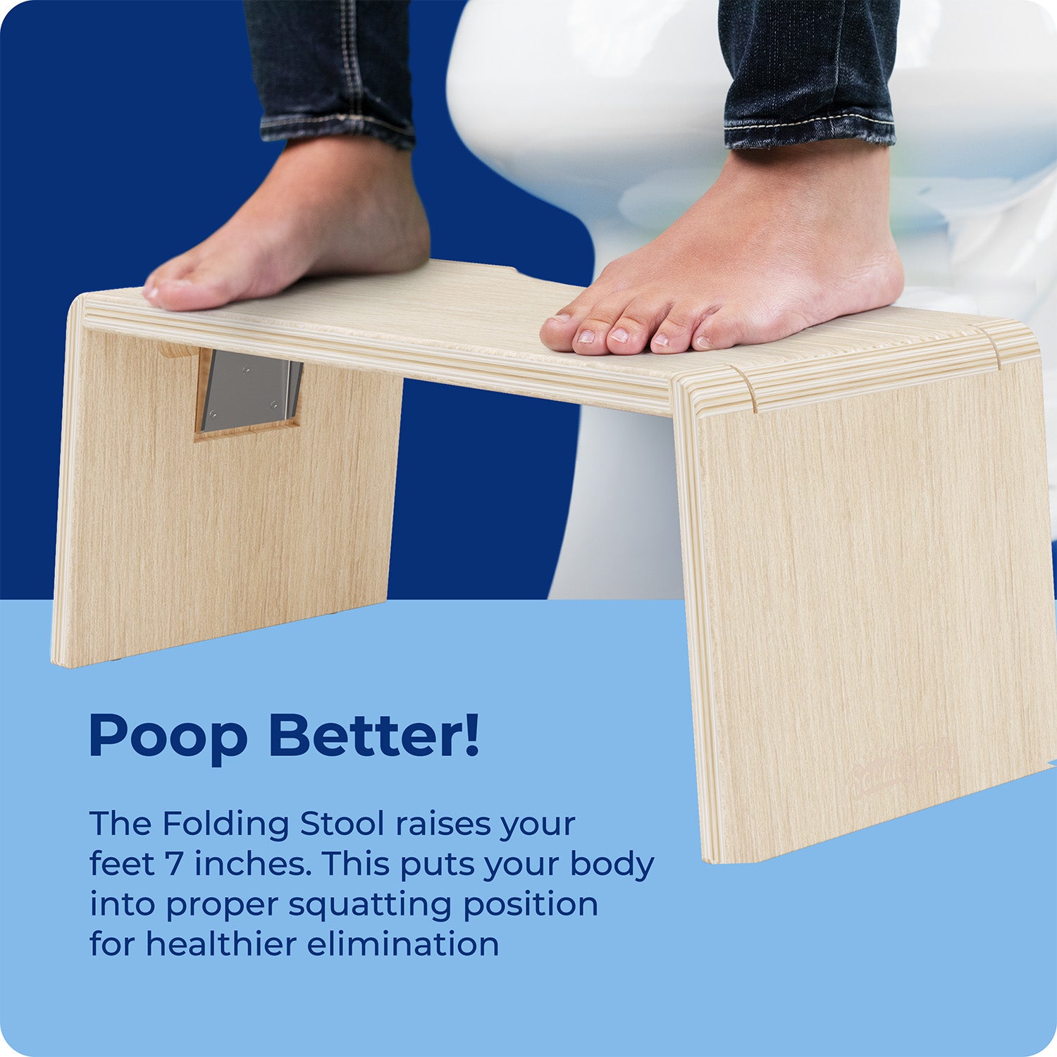 OSLO OAK FOLDING STOOL - Sqoatty Pottys